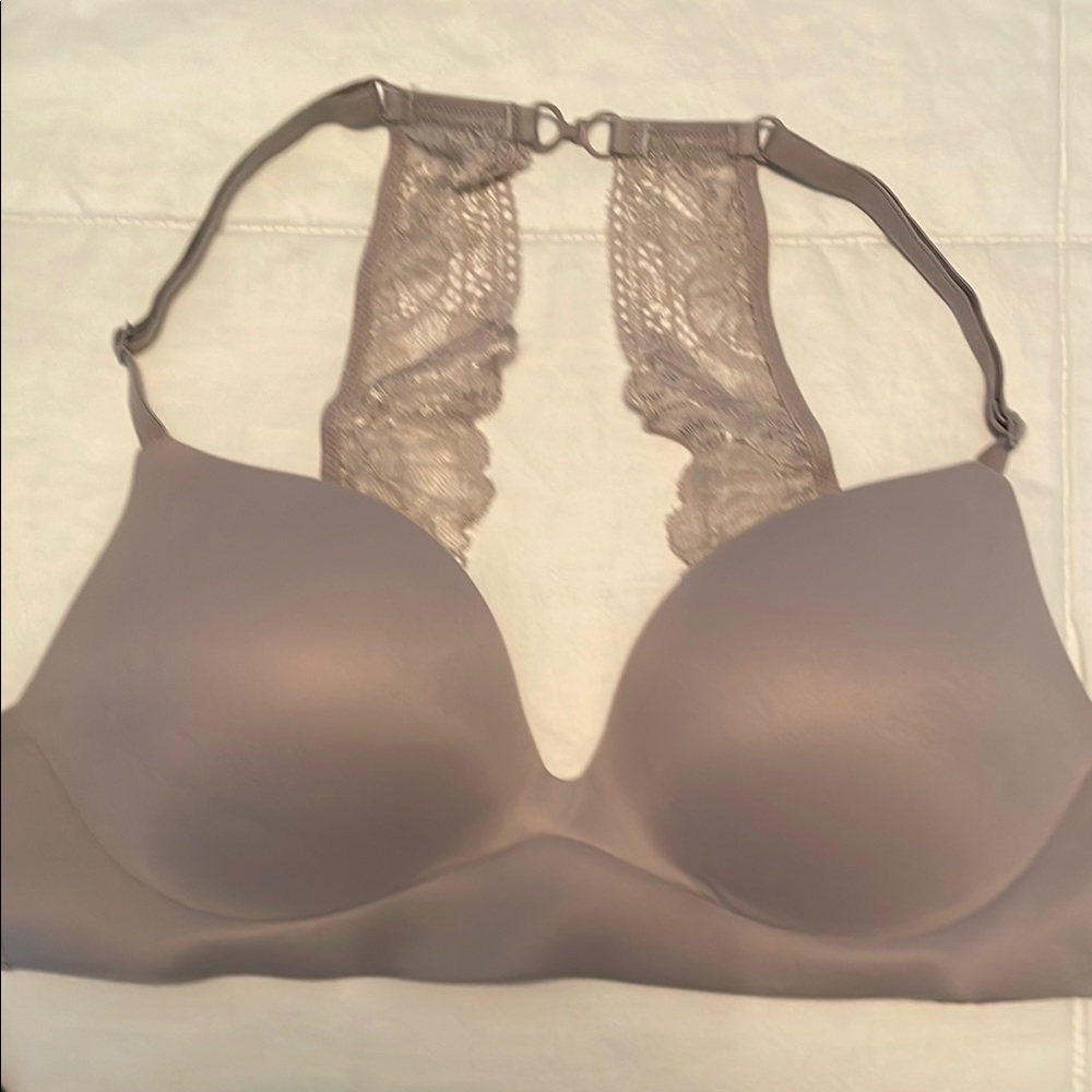 PINK Victoria's Secret Gray Seamless Lace Bra